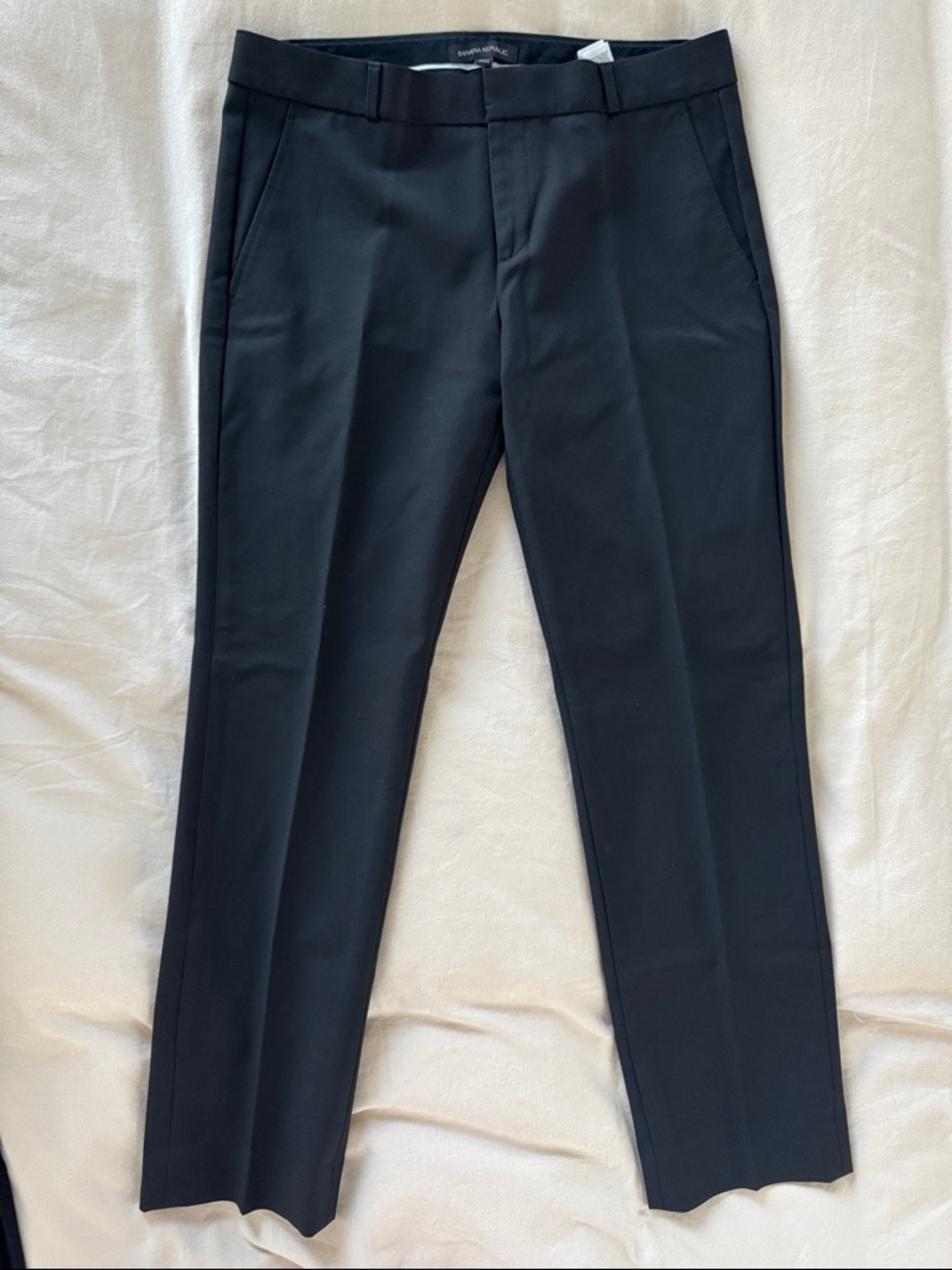 Banana Republic Black Tailored Straight-Leg Dress Pants